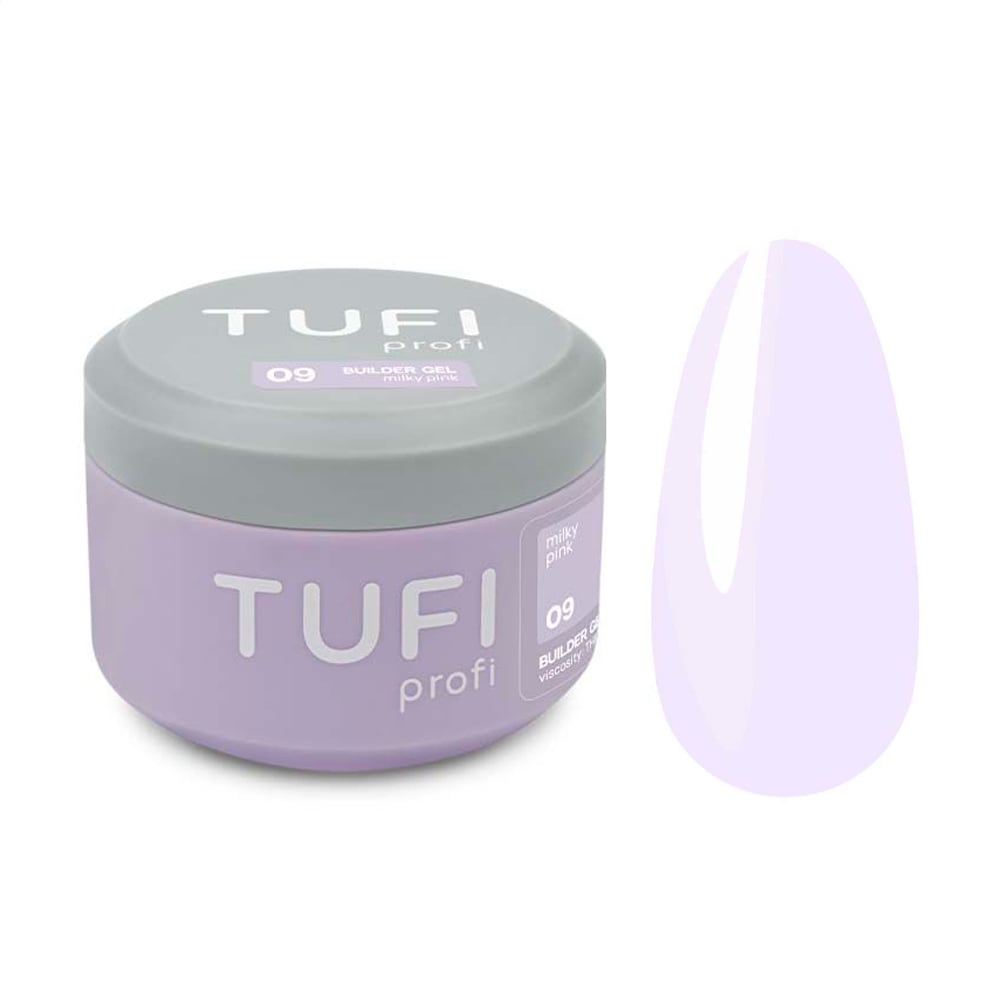 Гель для нарощування нігтів Tufi Profi Builder Gel UV/LED 09 Milky Pink, 50 мл